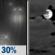Tuesday Night: Chance Very Light Rain then Mostly Cloudy