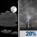 Saturday Night: Partly Cloudy then Slight Chance Showers And Thunderstorms